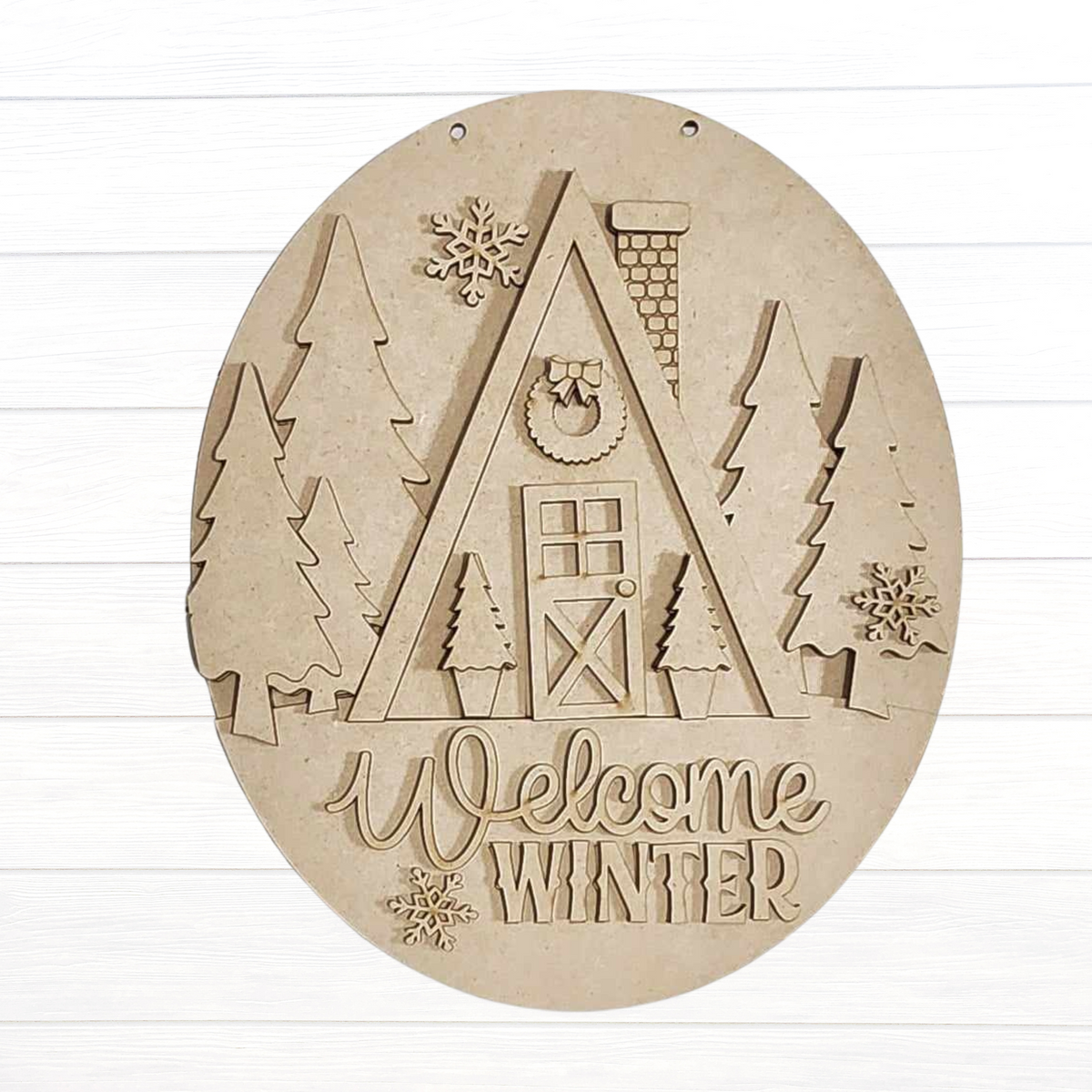 Welcome Winter Door Hanger Wood Blank