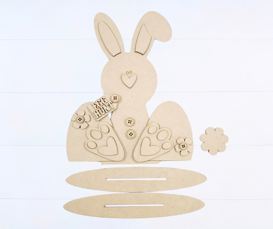 Primitive Bunny and Easter Eggs Sitter
