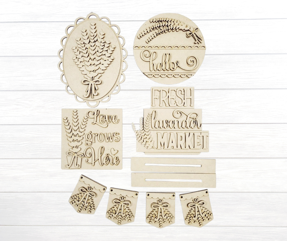 Lavender Tiered Tray Set