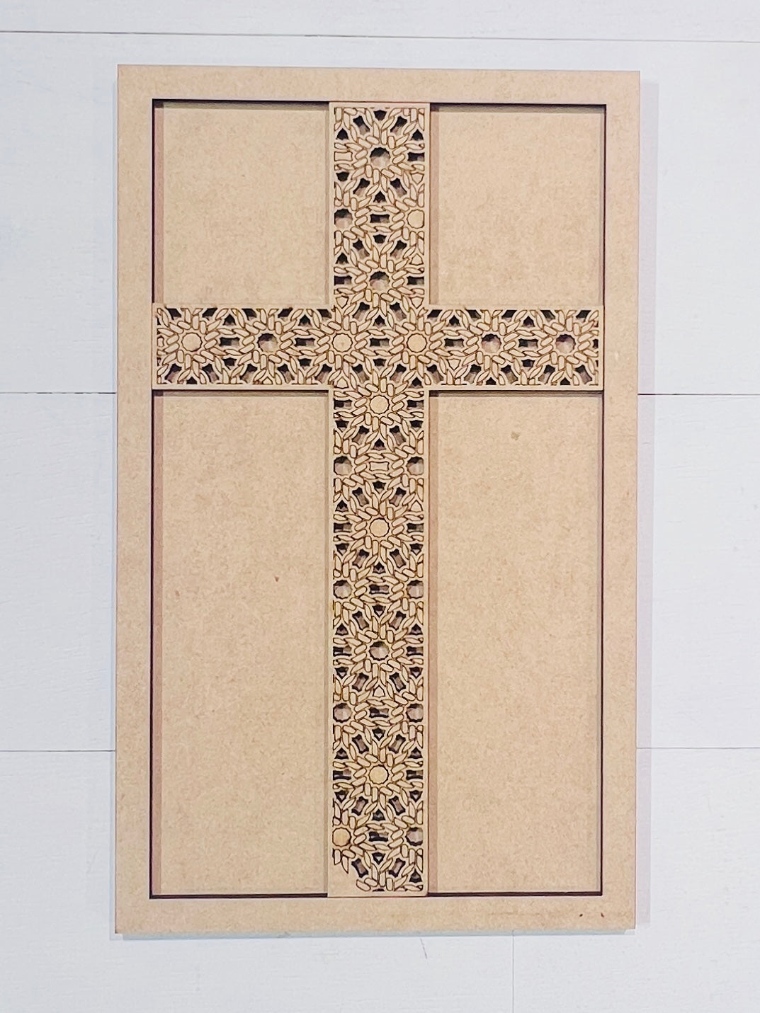 Framed Cross with Detailed Etching Blank
