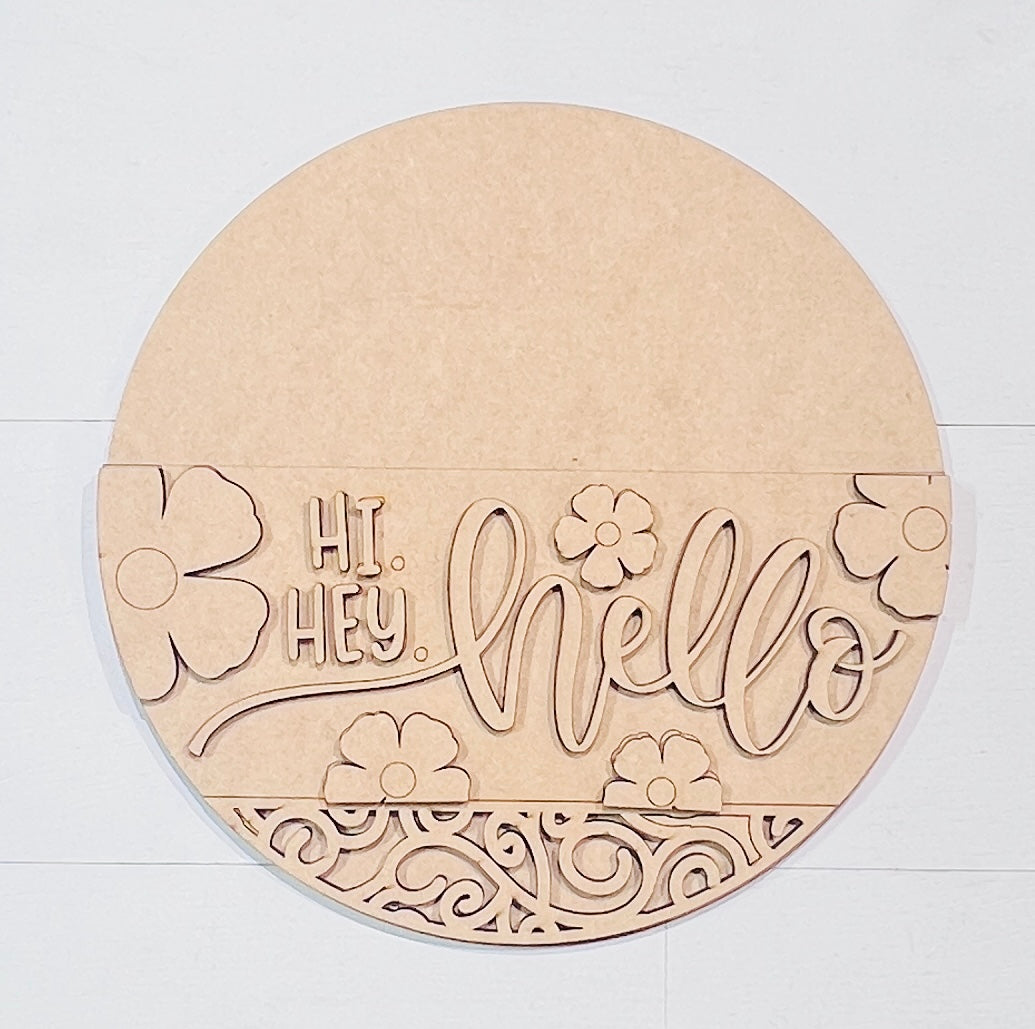 Hi, Hey, Hello Round Blank