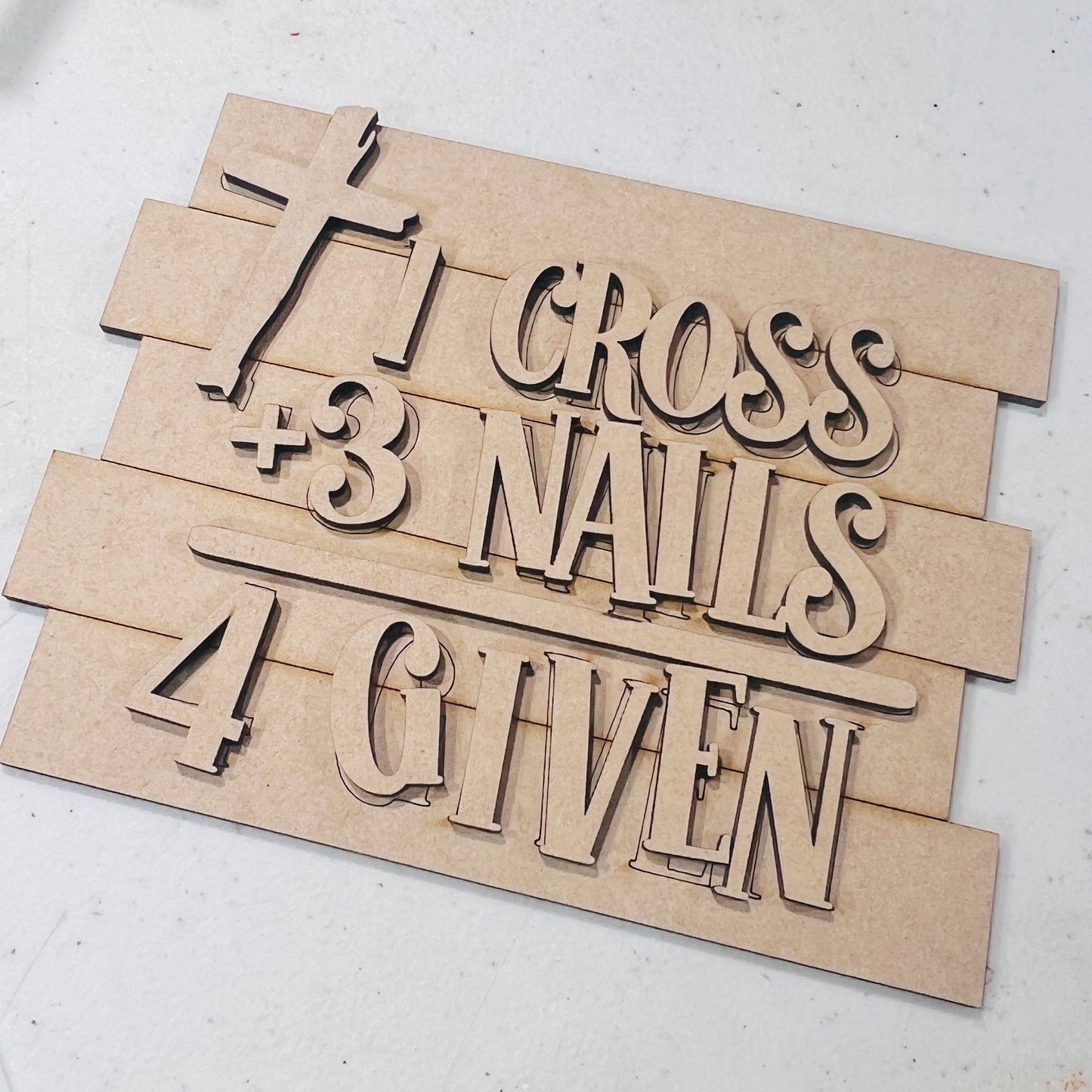 One Cross Three Nails Mini Sign