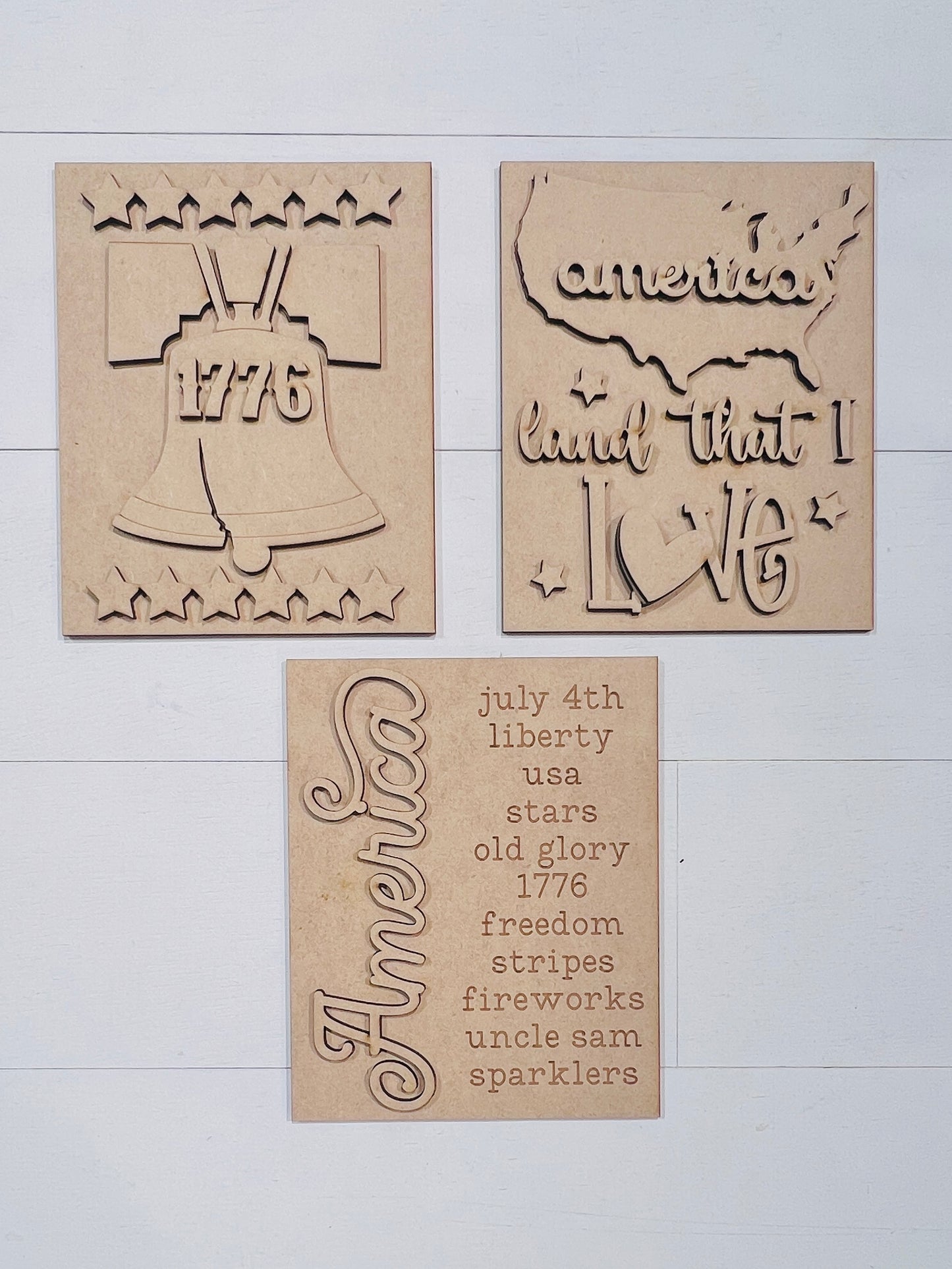 America Sign Trio (Set of 3)