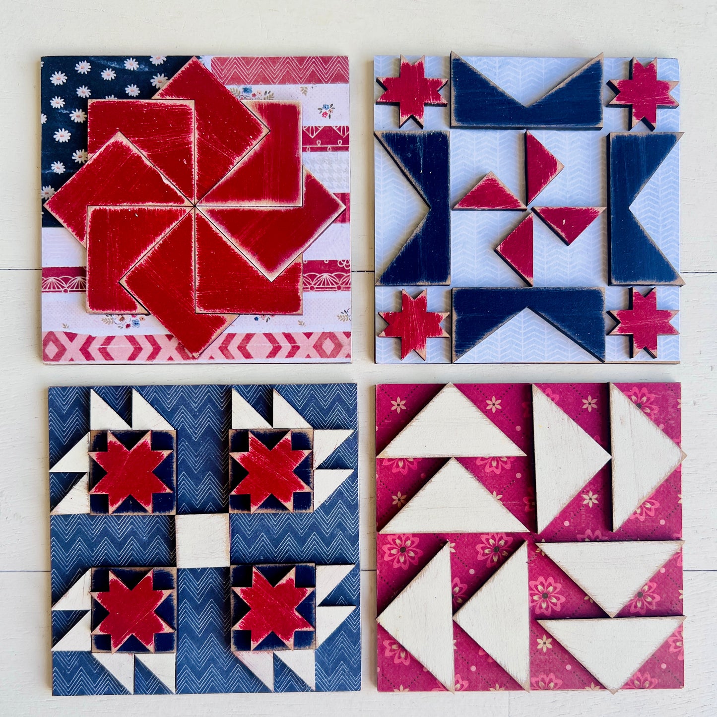 Mini Quilt Block Set (Set of 4)