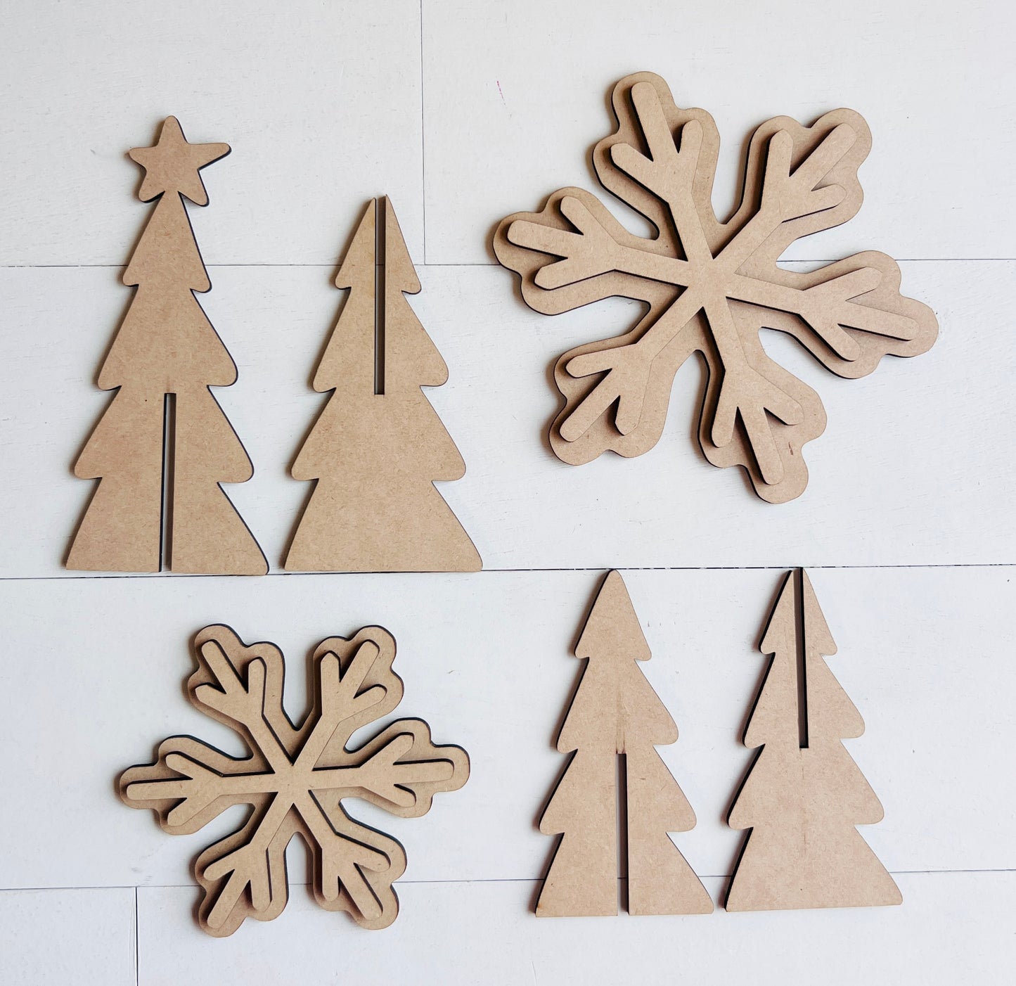 Winter Tree & Snowflake Set