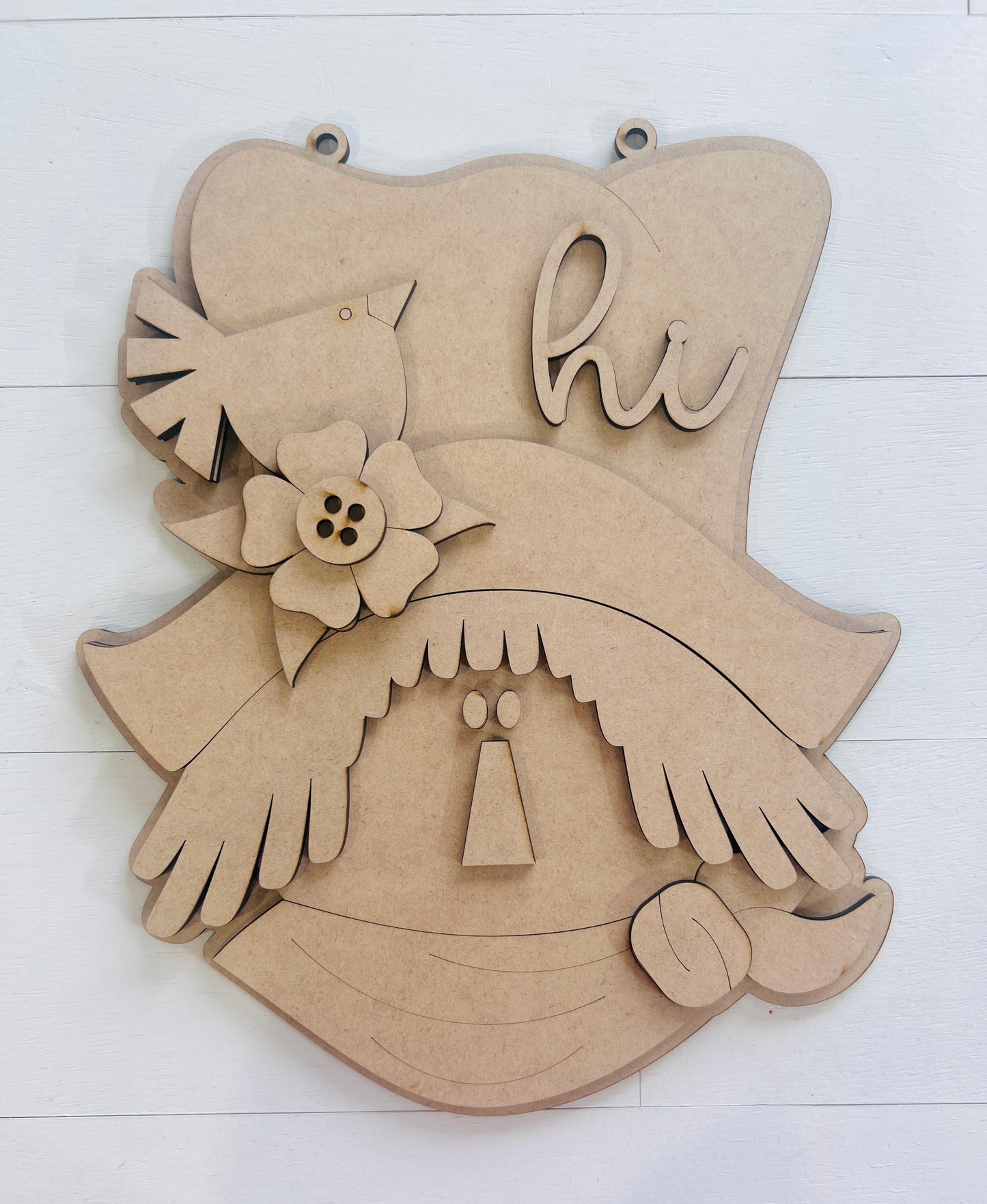 Hi Scarecrow Door Hanger