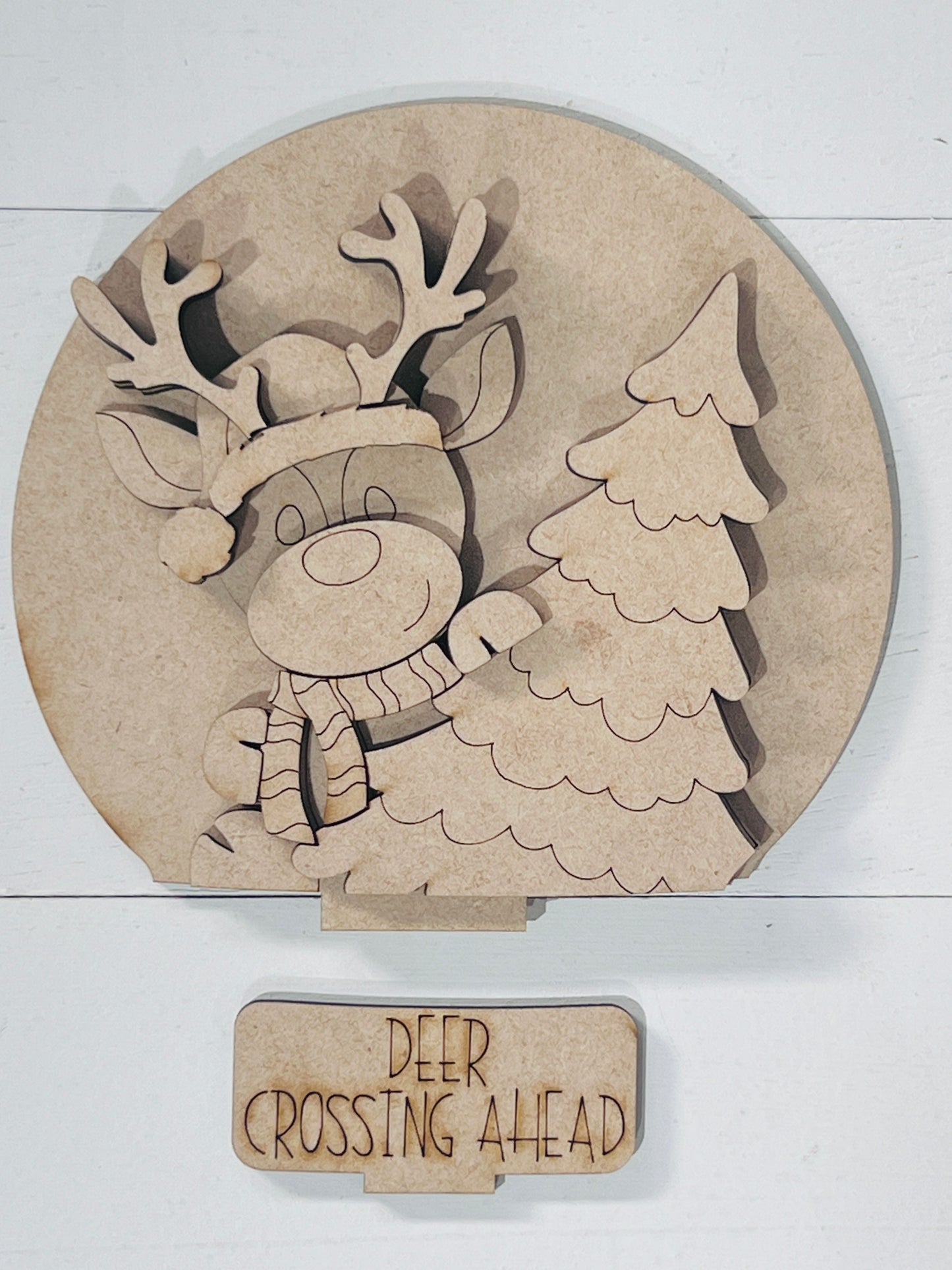 Deer and Christmas Tree Snow Globe Insert
