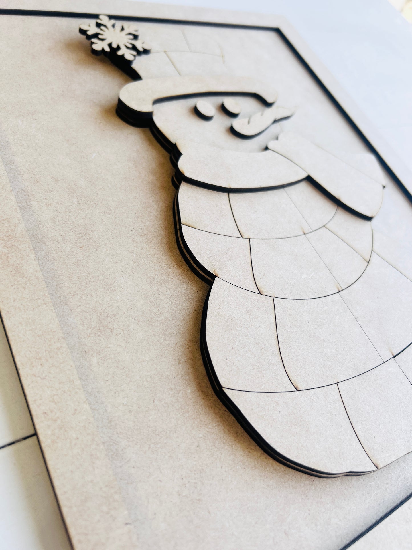 Patchwork Snowman Sign