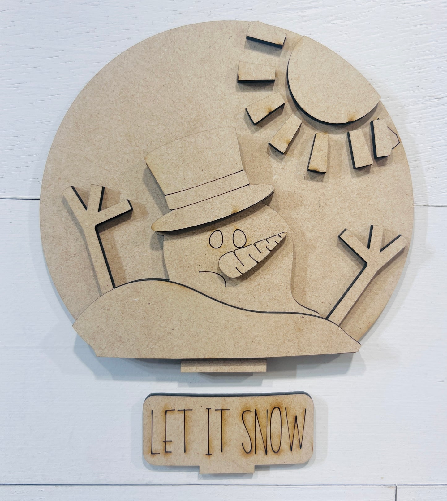 Let It Snow Snowman Snow Globe Insert