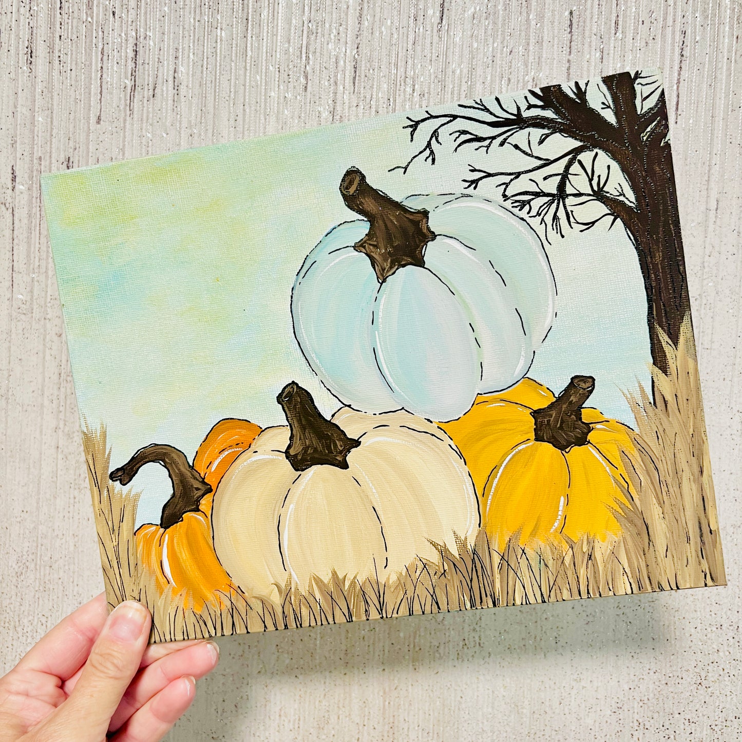 Pumpkin Patch with Tree Painting Class (Recorded)