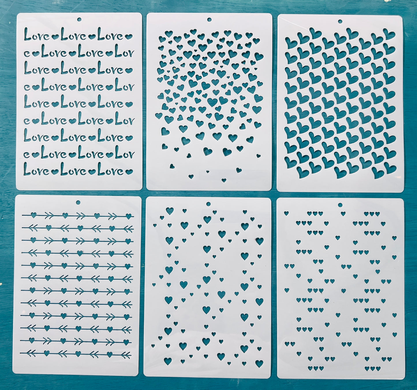 Love Word & Heart Stencil Set