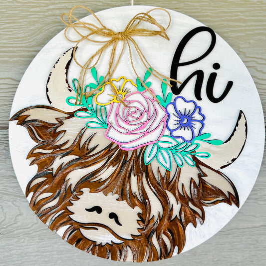 Highland Cow Door Hanger DIY KIT
