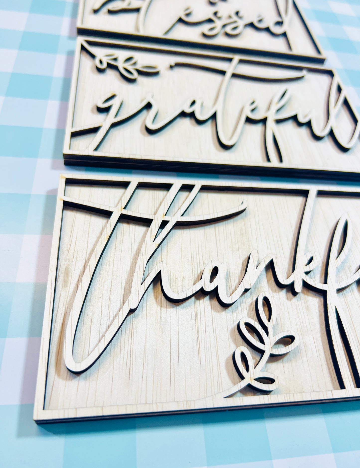 Thankful, Grateful, Blessed Sign Trio DIY KIT