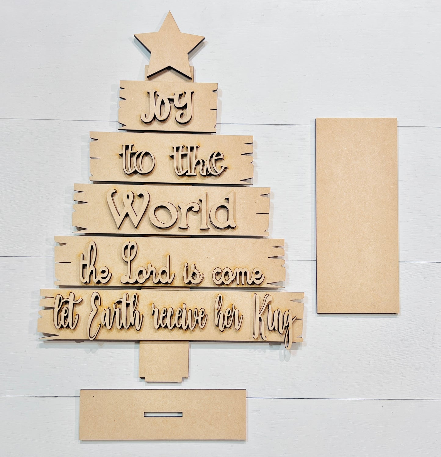 Joy To The World Pallet Tree Wood Blank