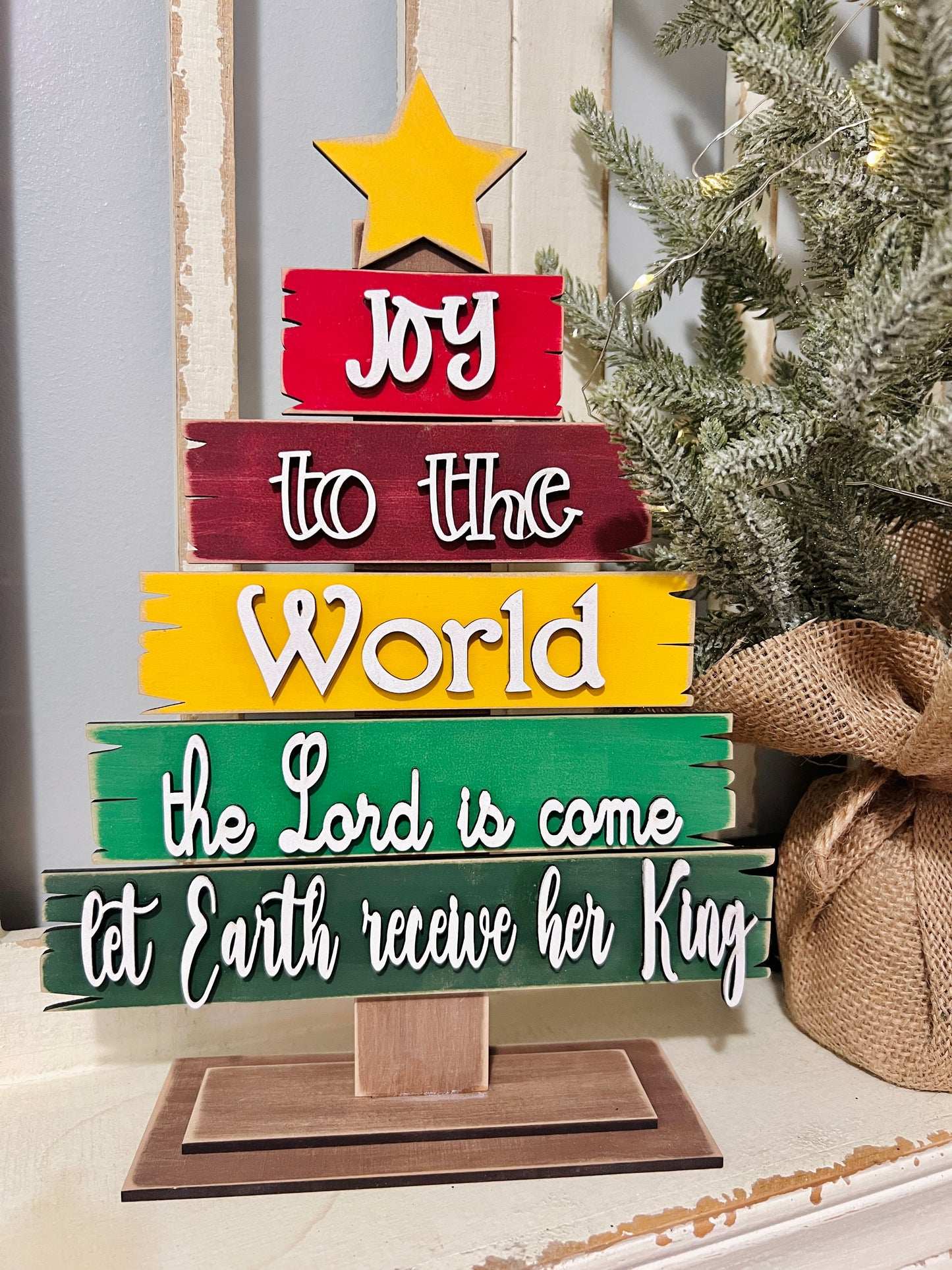 Joy To The World Pallet Tree Wood Blank