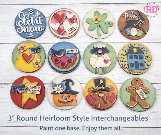 3" Round Interchangeables - Heirloom Collection
