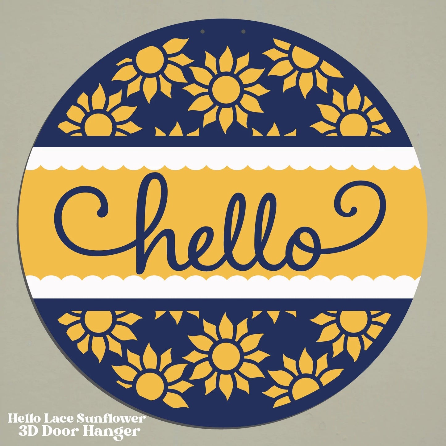 Hello Lace Sunflower Door Hanger