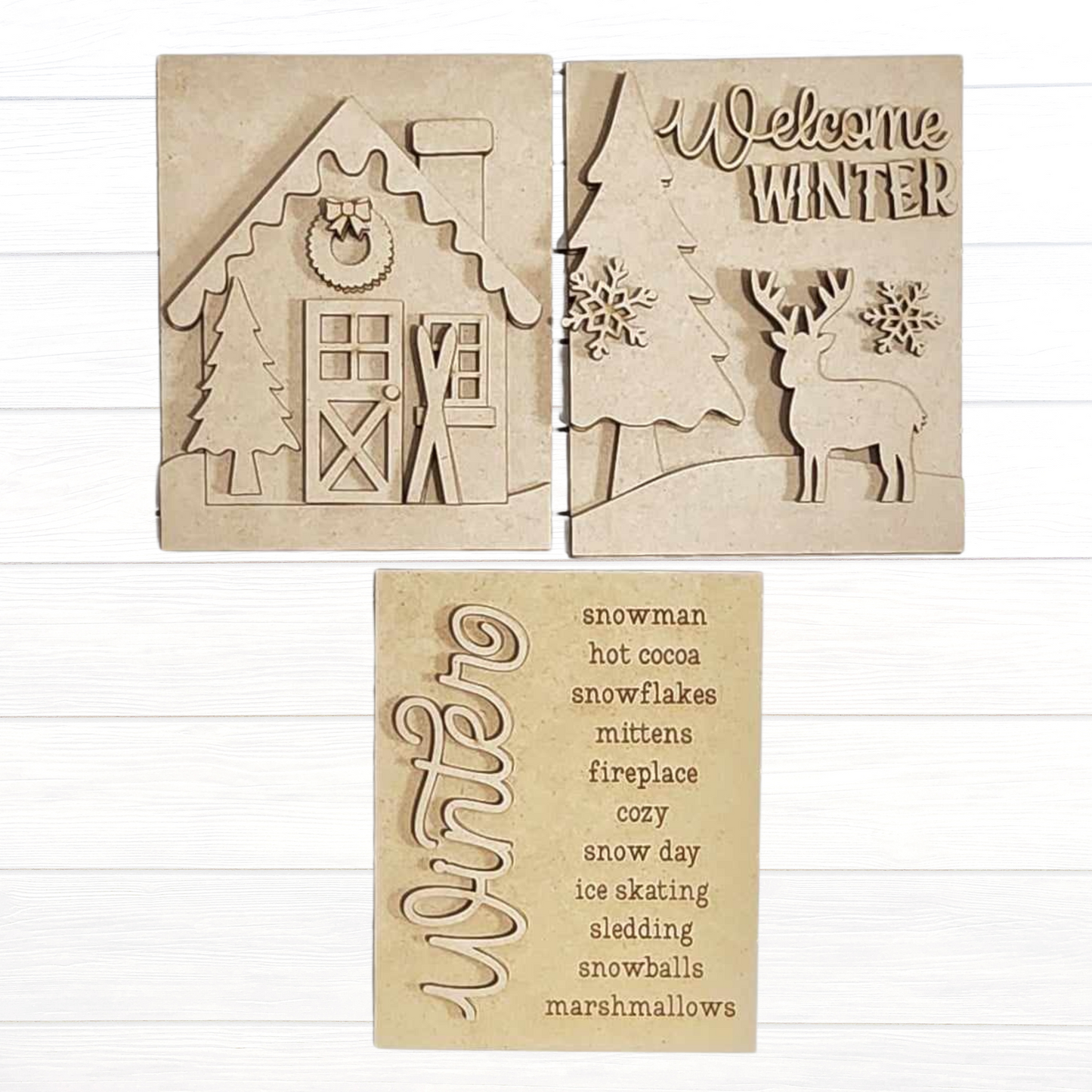 Welcome Winter Sign Set - Wood Blank