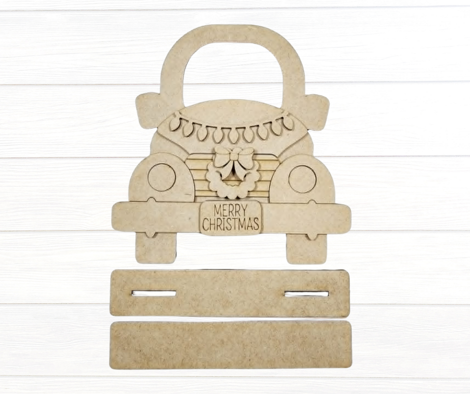 Harvest Truck "Merry Christmas" Shelf Sitter BLANK