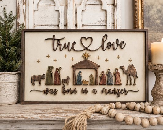 True Love Born in a Manger Large Plaque