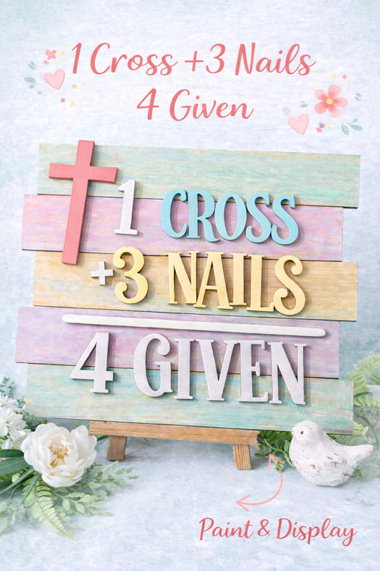 One Cross Three Nails Mini Sign