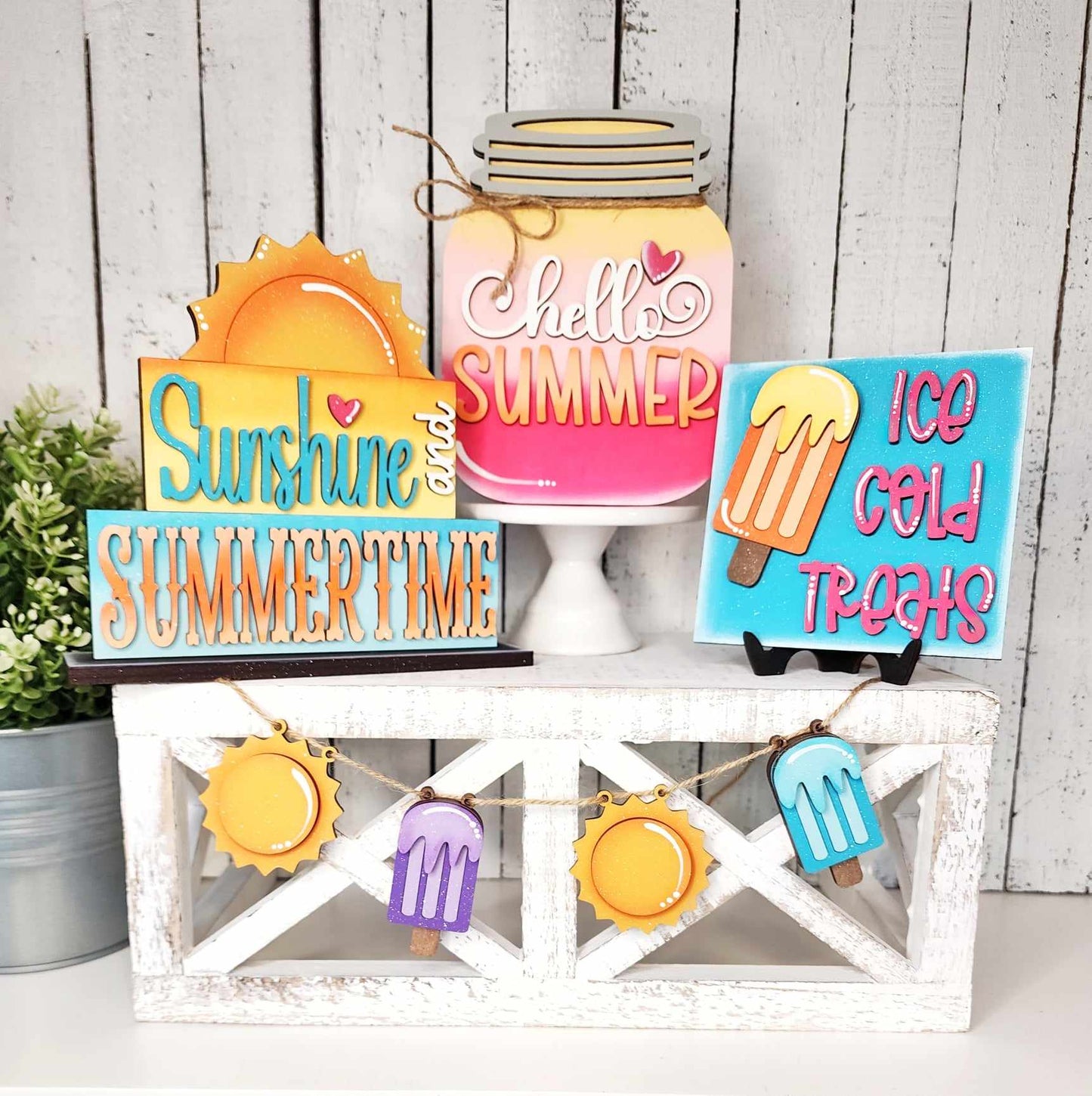 Hello Summertime Tiered Tray Set DIY KIT