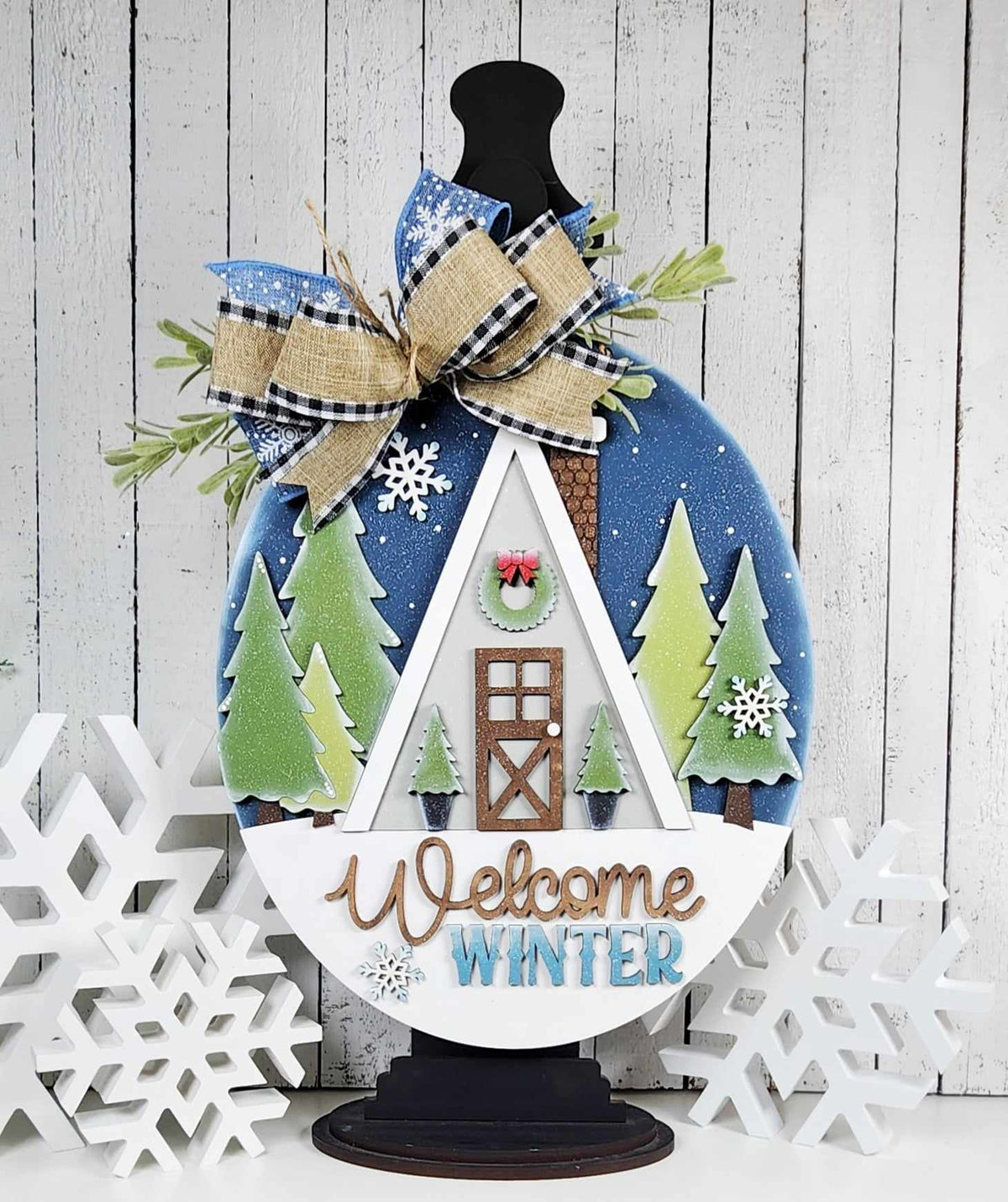 Welcome Winter Door Hanger Wood Blank