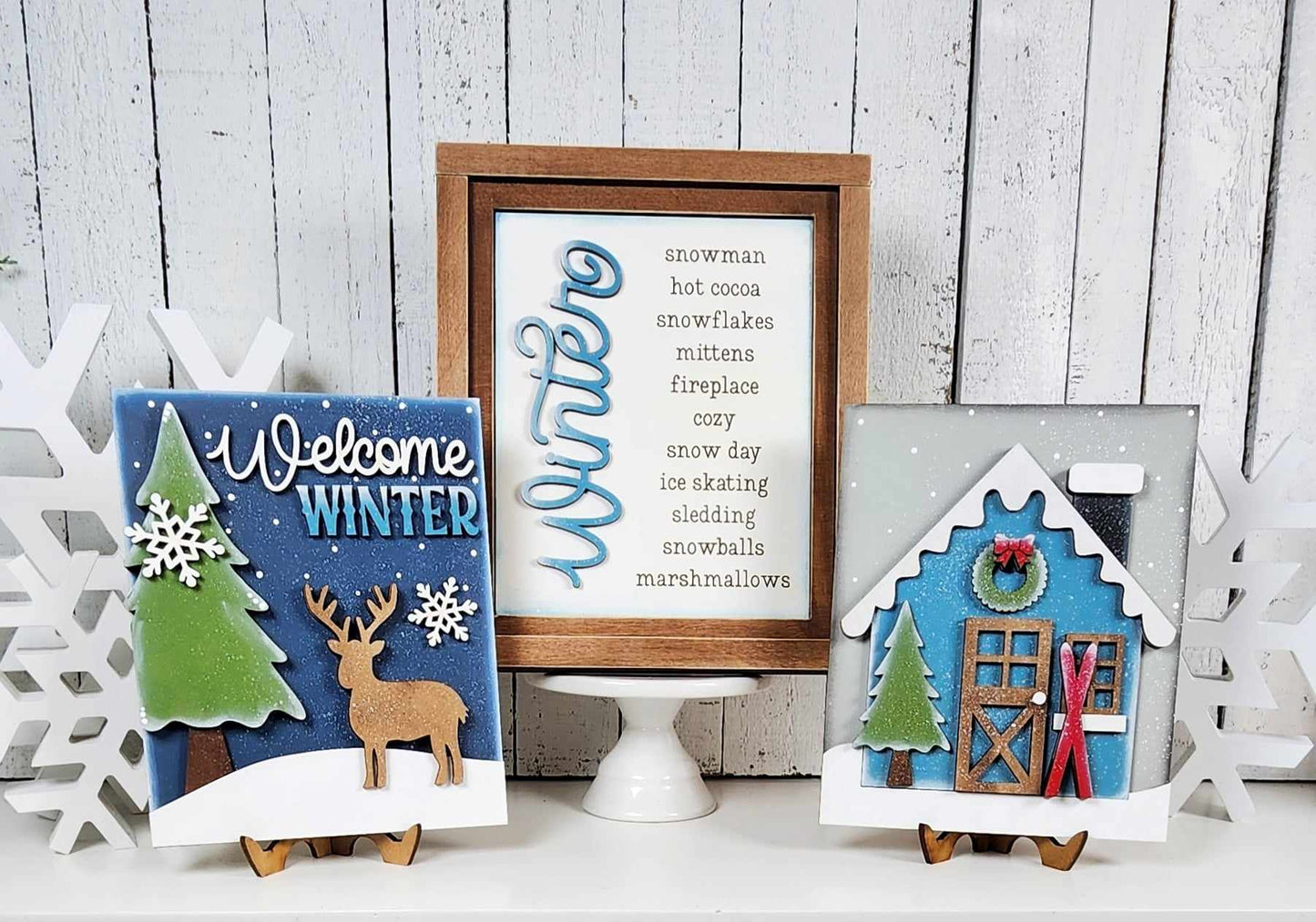 Welcome Winter Sign Set - Wood Blank