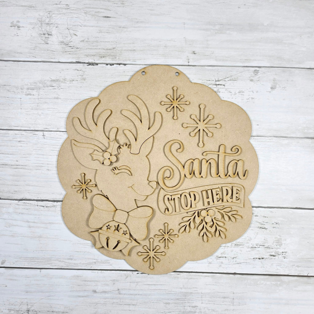 Vintage Reindeer Santa Sign - 692