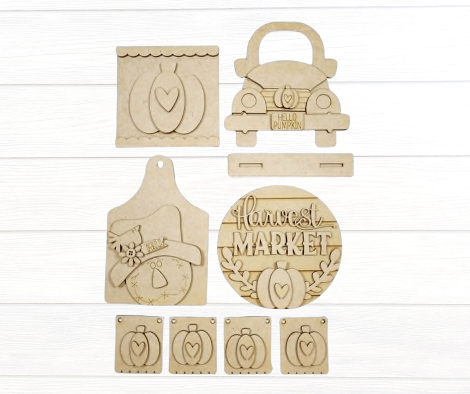 Fall Harvest Tiered Tray Decor Set BLANK