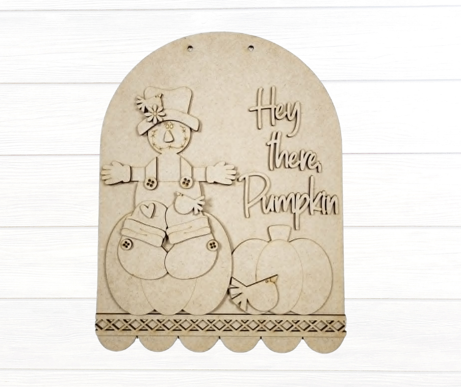 Fall Harvest Hey There Pumpkin Arch Sign BLANK