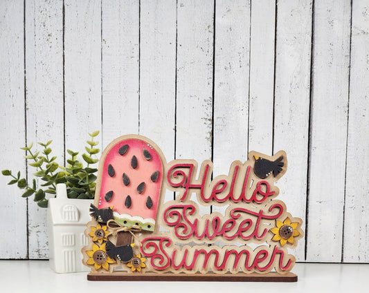 Vintage Watermelon Word Art Sitter BLANK