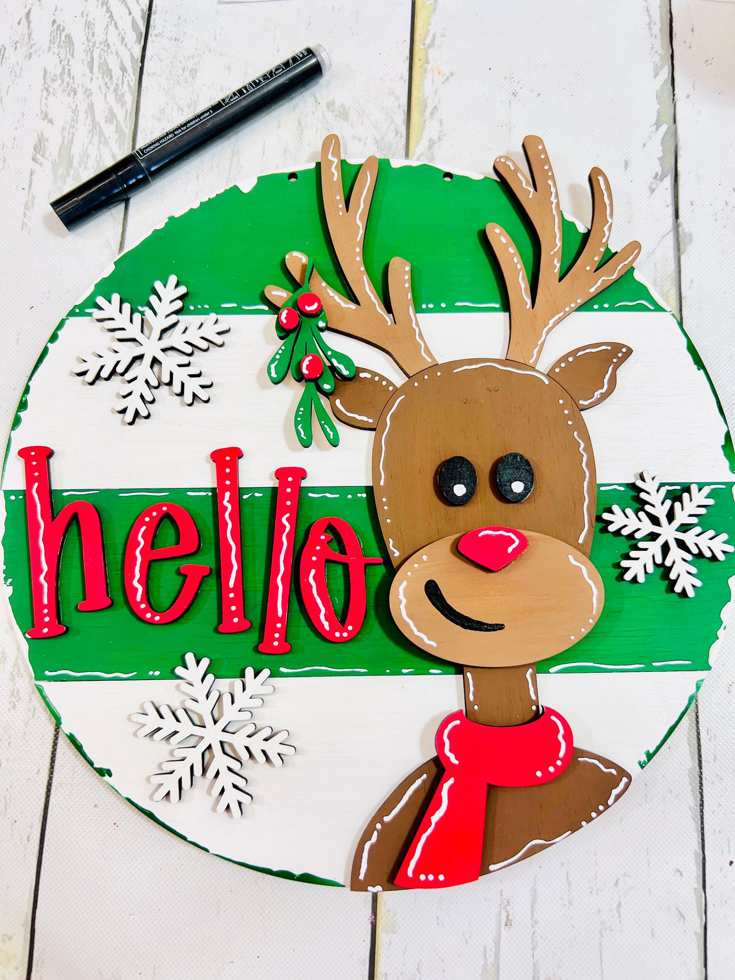 Hello Reindeer Door Hanger DIY KIT