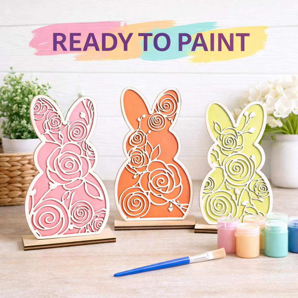 Layered Floral Bunnies - 523