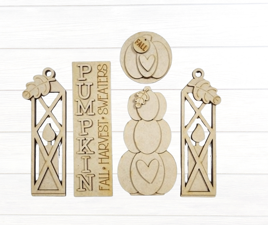 Fall Harvest Fall Lantern & Pumpkin Stack Insert Set BLANK