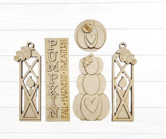Fall Harvest Fall Lantern & Pumpkin Stack Insert Set BLANK