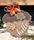 Hello Acorn Door Hanger