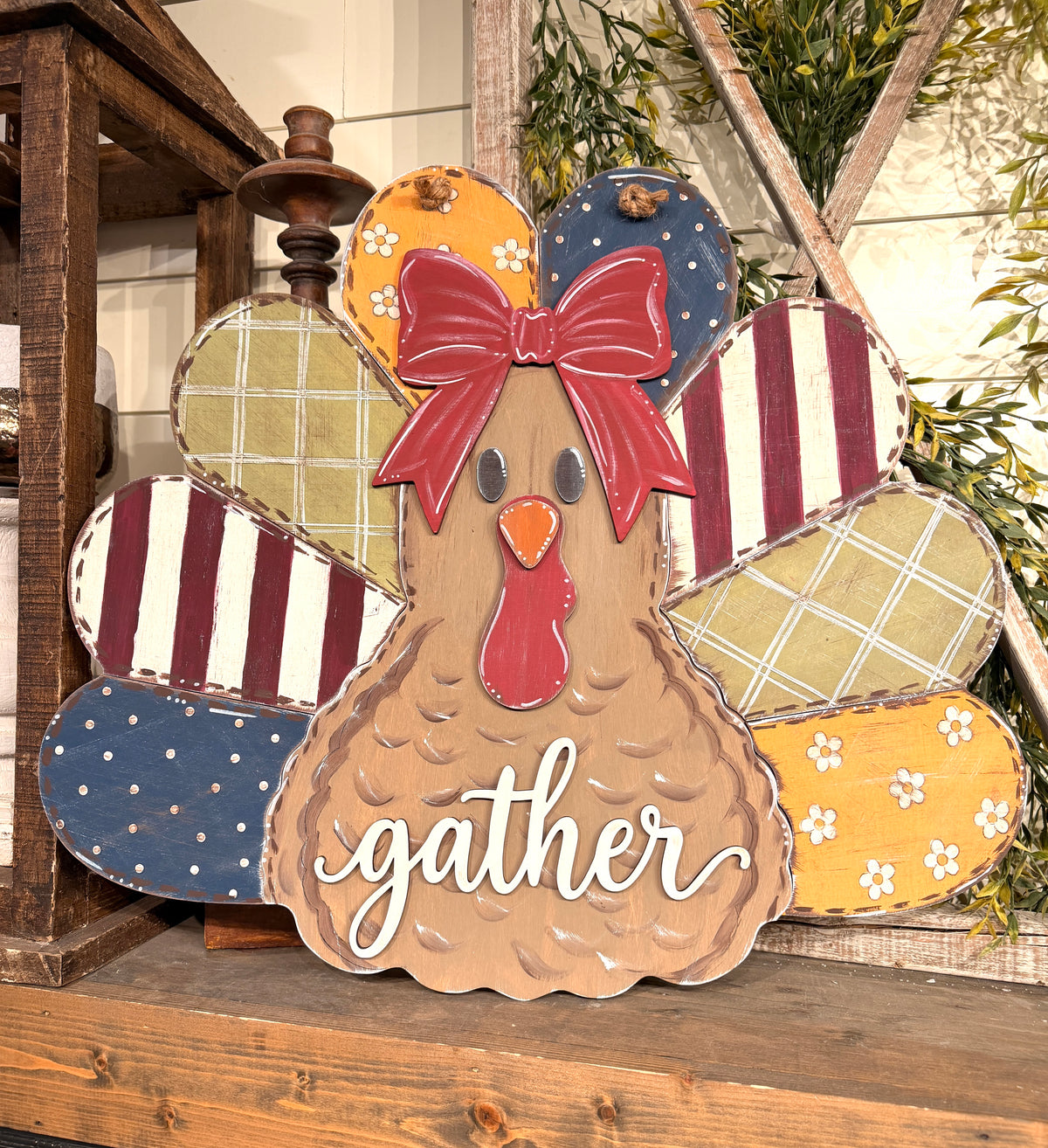 Gather Patchwork Turkey Door Hanger
