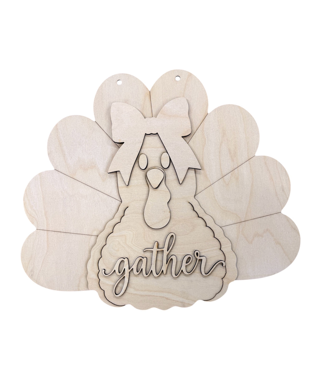 Gather Patchwork Turkey Door Hanger