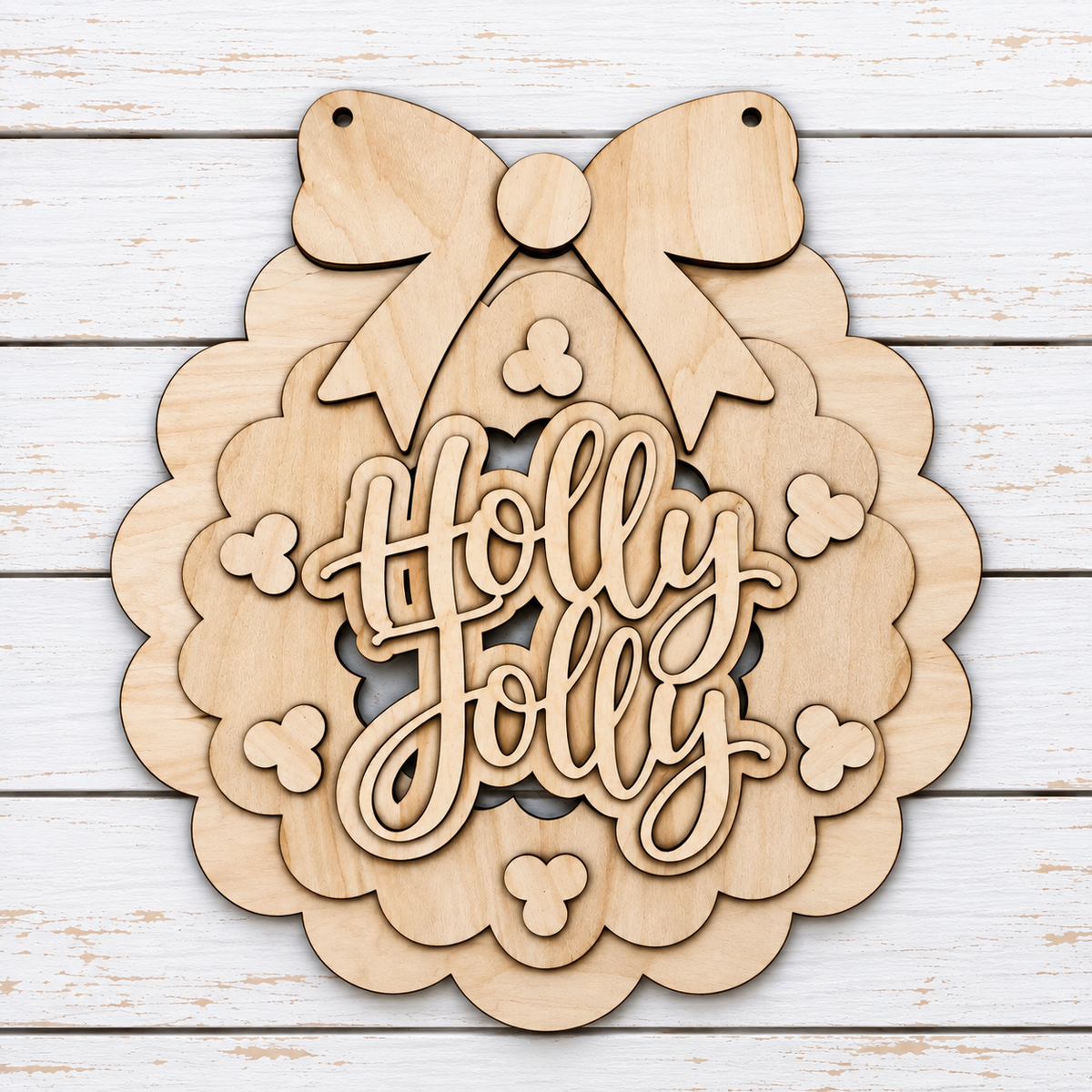 Holly Jolly Wreath Door Hanger