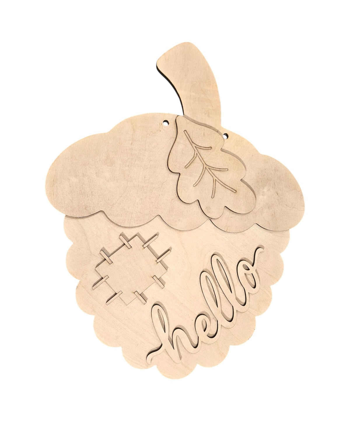 Hello Acorn Door Hanger