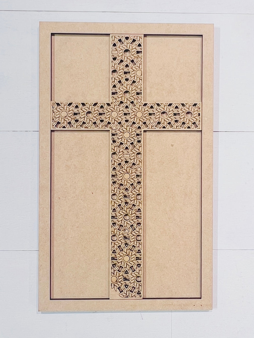Framed Cross with Detailed Etching Blank