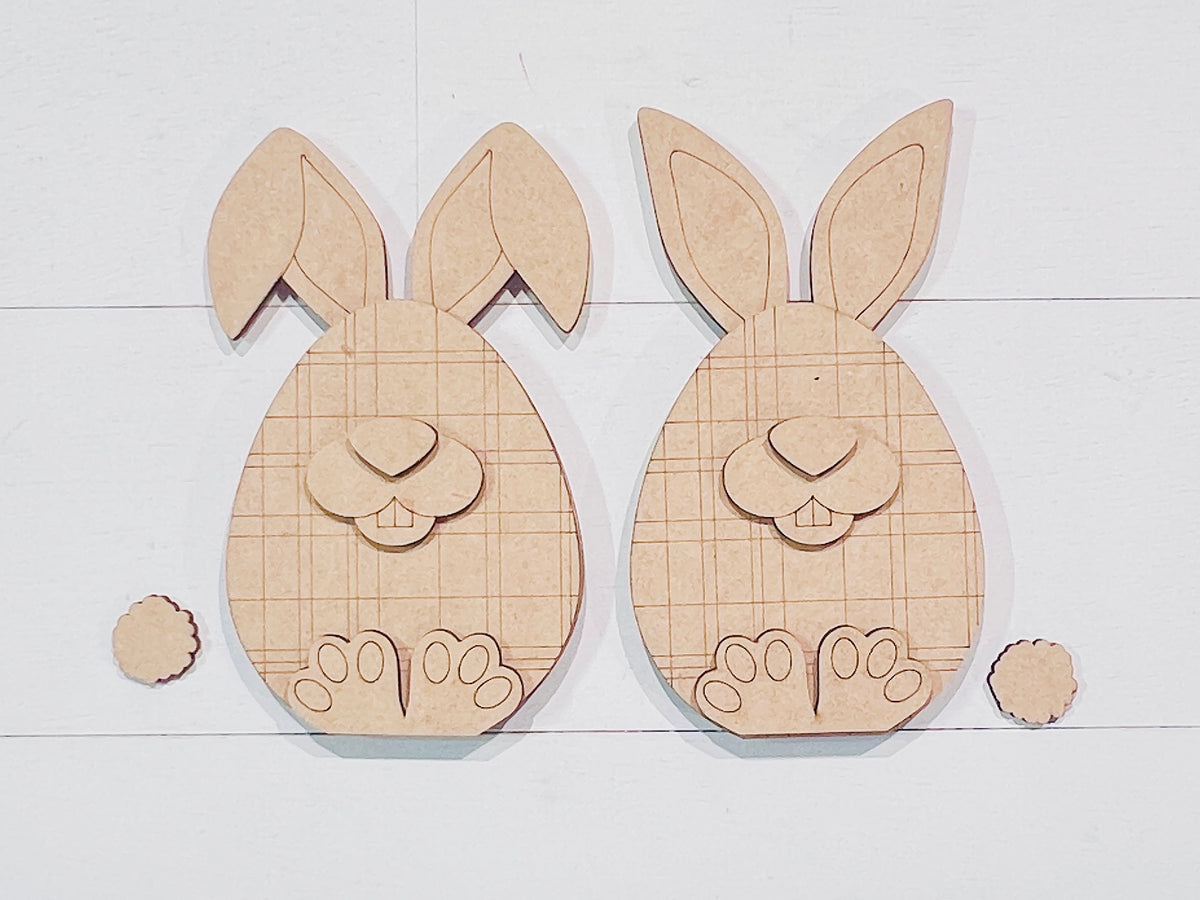 Plaid Bunny Couple Blank - 532