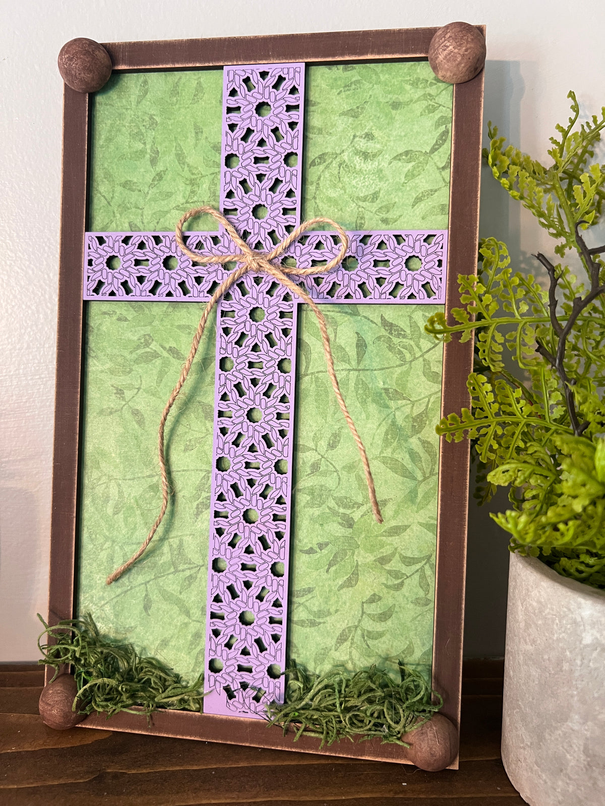 Framed Cross with Detailed Etching Blank