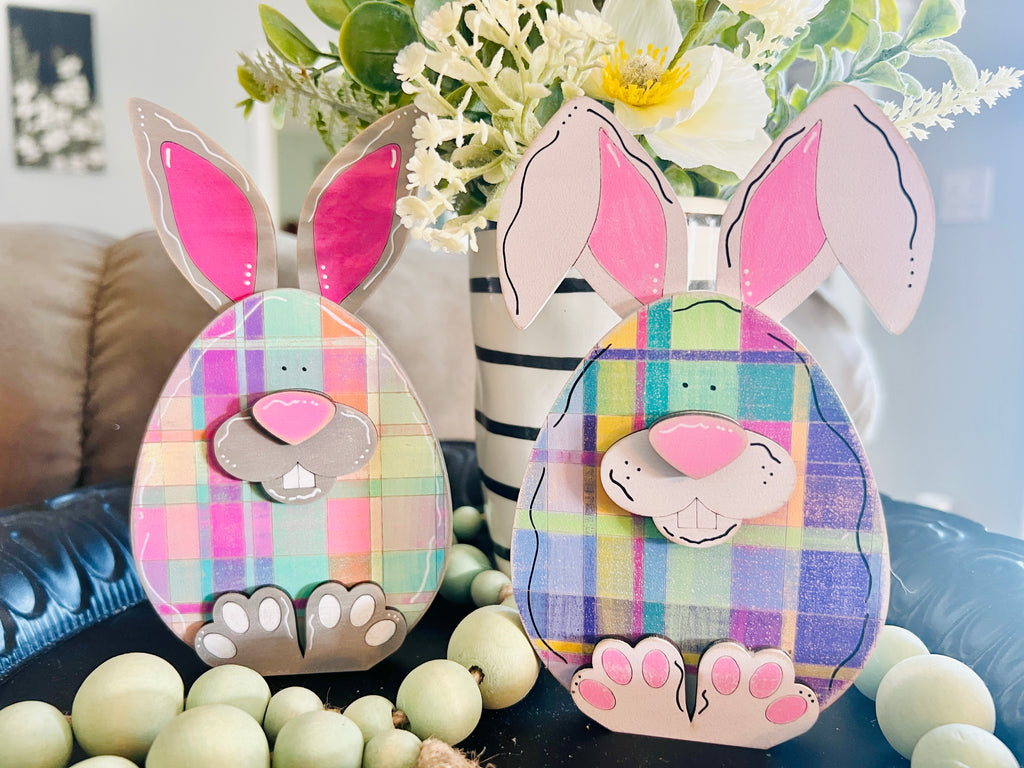 Plaid Bunny Couple Blank - 532