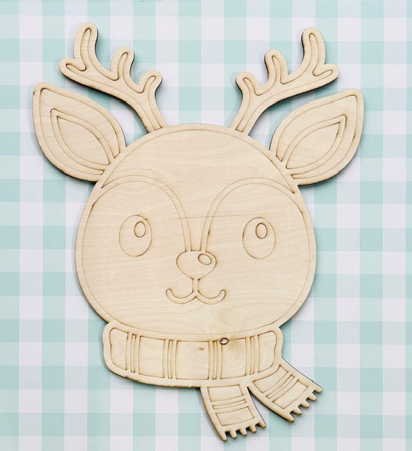 Reindeer Head Door Hanger BLANK