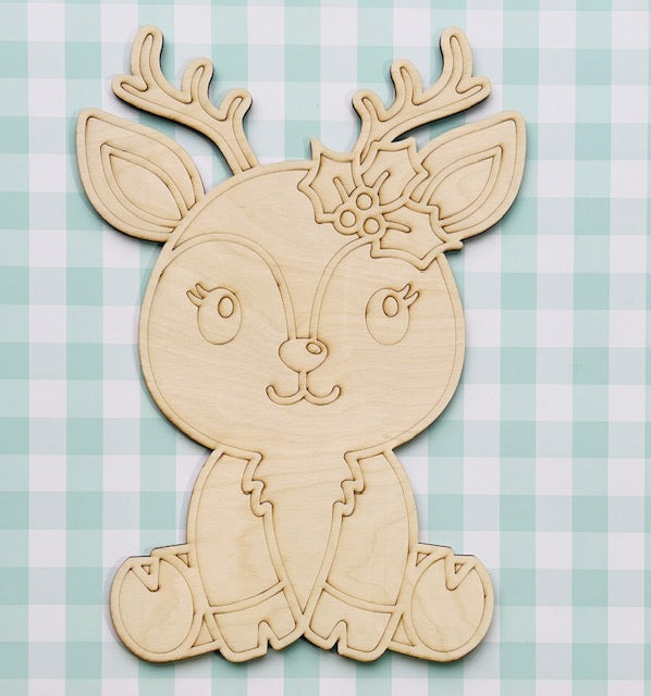 Reindeer Body Door Hanger BLANK