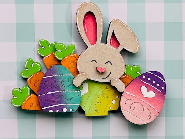 Easter Bunny with Eggs Basket Insert DIY KIT