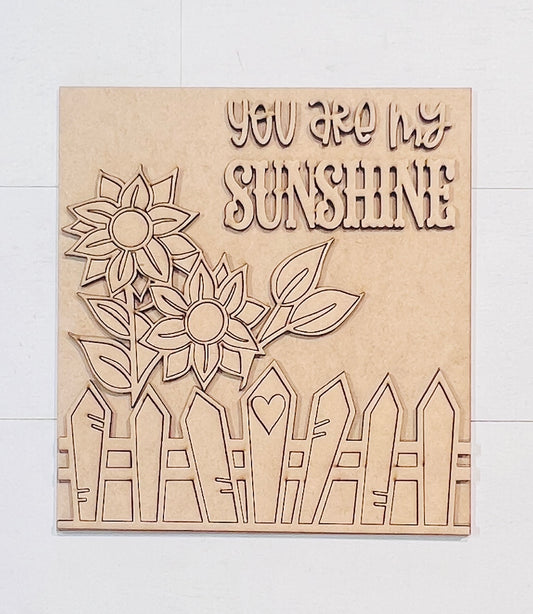 You Are My Sunshine Sunflower Fence Blank