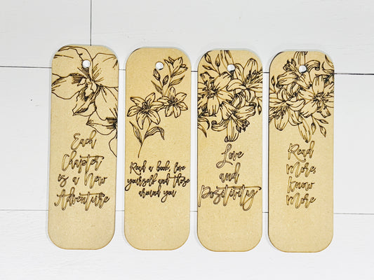 Floral Bookmarks Set of 4 DIY KIT